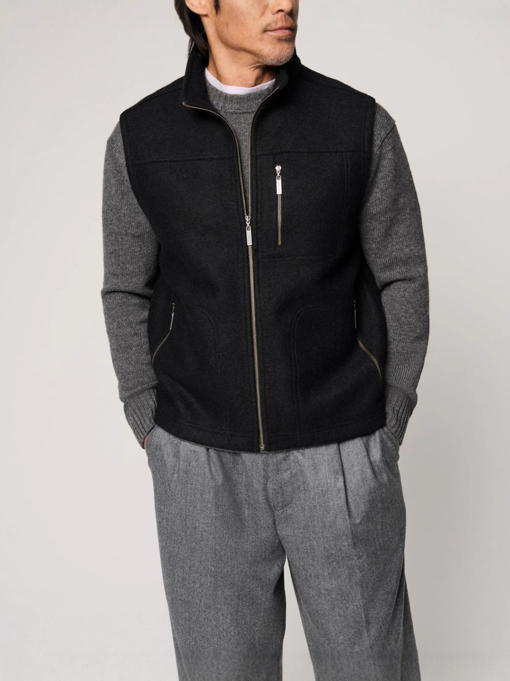 Men’s Warm Sleeveless Zipper Vest