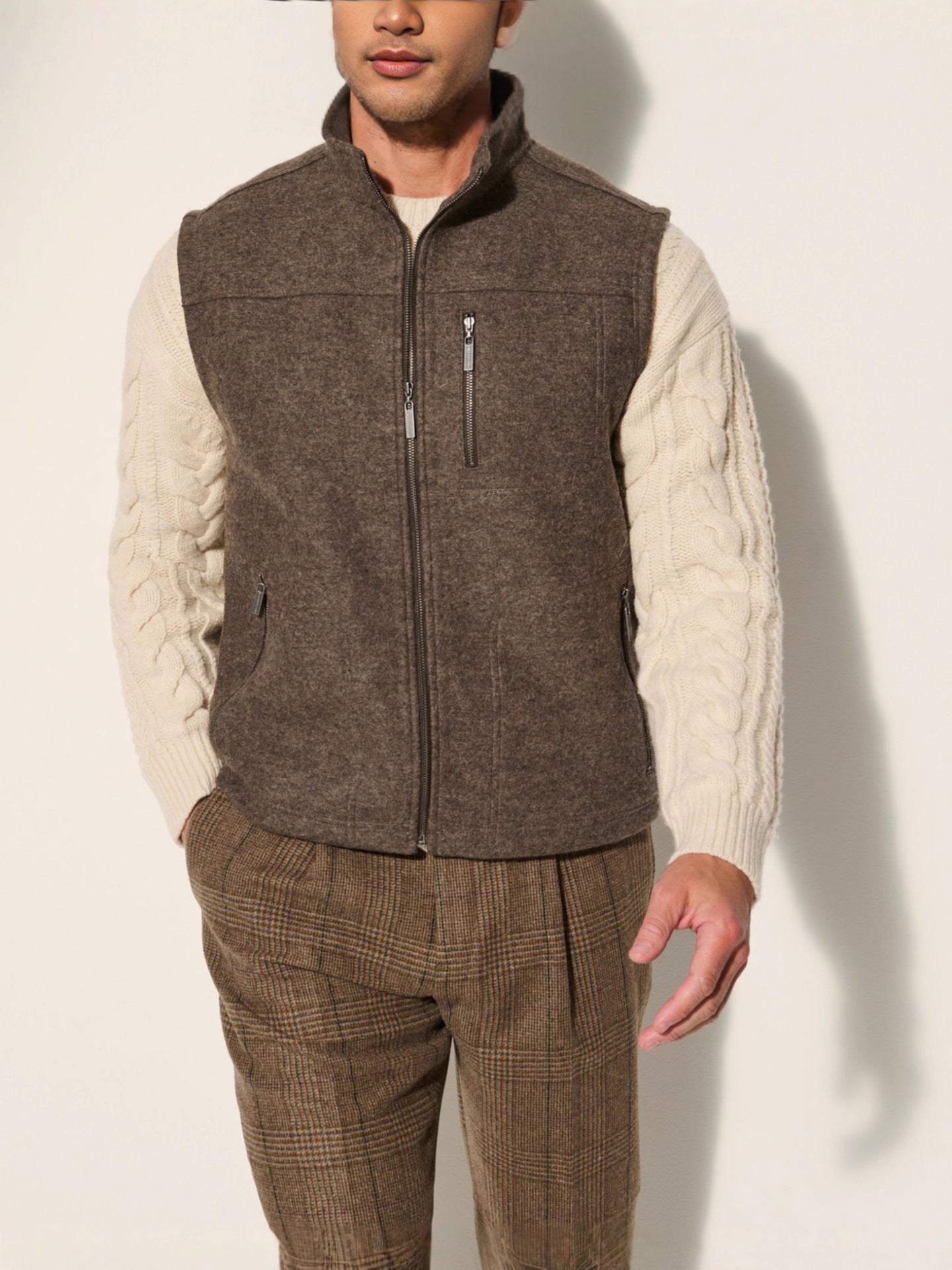 Men’s Warm Sleeveless Zipper Vest