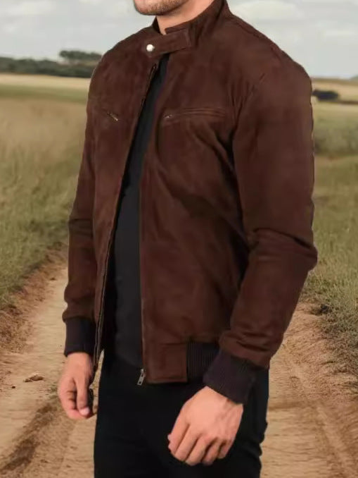 Men’s Vintage Outdoor Suede Zipper Jacket