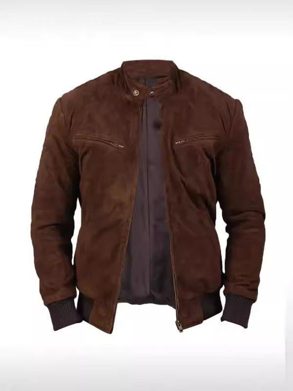 Men’s Vintage Outdoor Suede Zipper Jacket