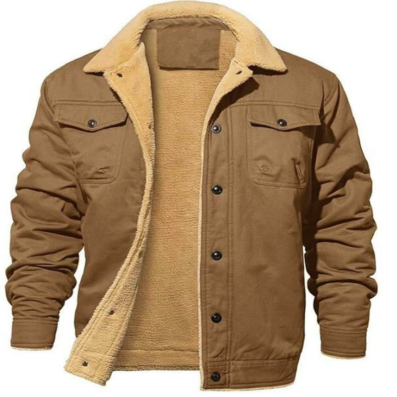 Men’s Plush Cotton Workwear Casual Jacket