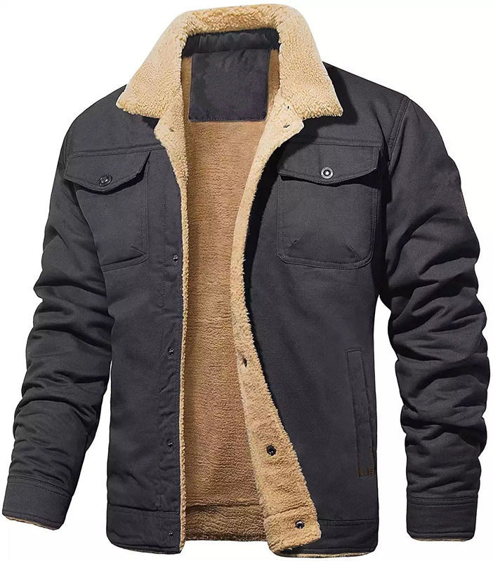 Men’s Plush Cotton Workwear Casual Jacket