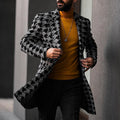 Winter Mid-Length Printed Suit Collar Men's Fashion Coat