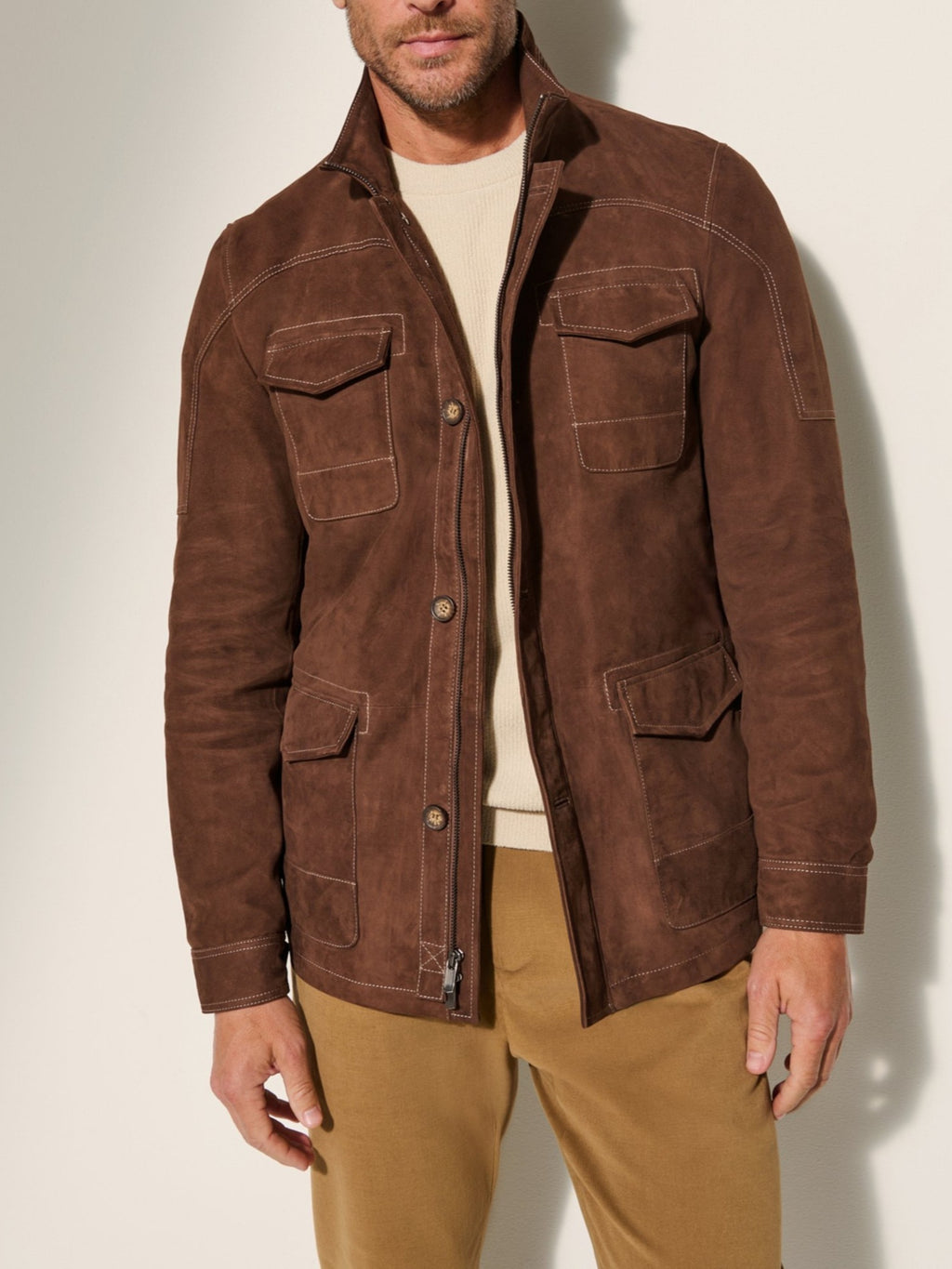 Men’s Retro Field Jacket – Suede Workwear Windbreaker for Autumn & Winter