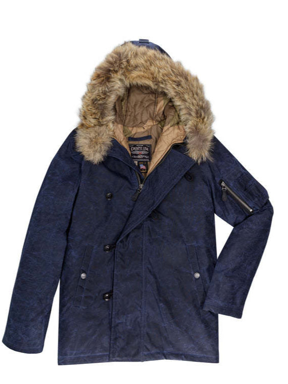 Men’s Retro Pilot Cotton Coat – Military-Inspired Hooded Winter Jacket (Mid-Length)