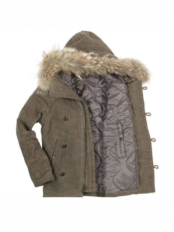 Men’s Retro Pilot Cotton Coat – Military-Inspired Hooded Winter Jacket (Mid-Length)