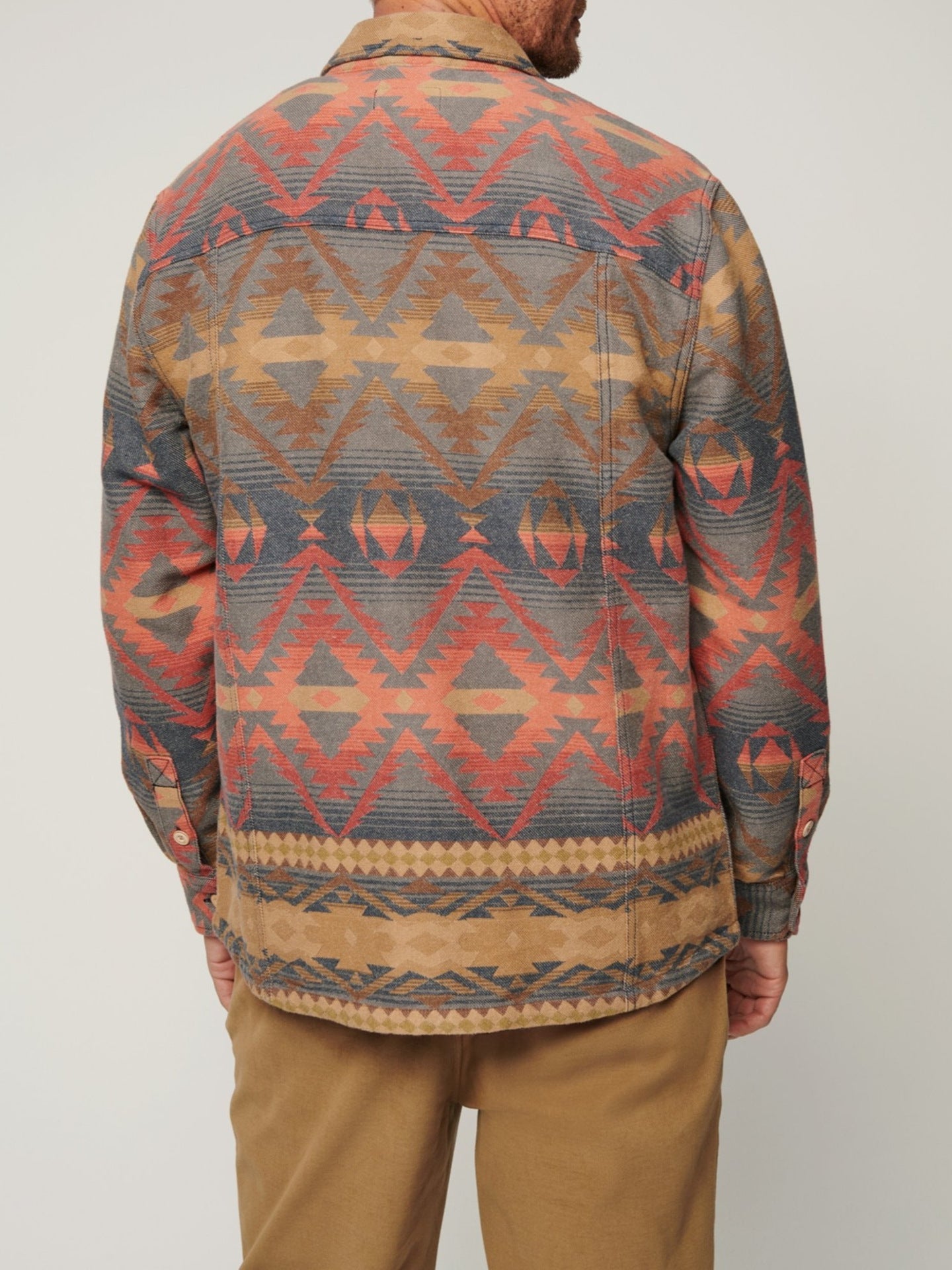 Men’s Ethnic Style Lapel Button Long-Sleeved Shirt Jacket