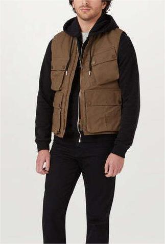 Men’s Retro Workwear Multi-Pocket Sleeveless Vest