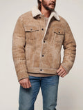 Men's Gradient Color Lapel Fur Jacket
