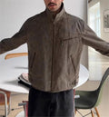 Men’s Washed Heavy Canvas Stand Collar Short Jacket