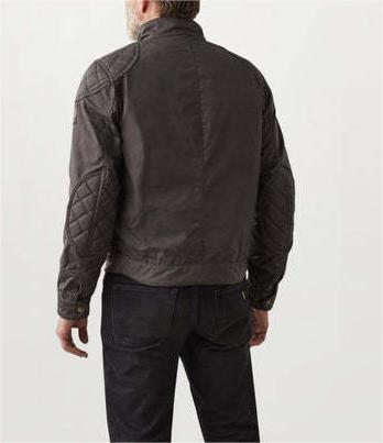 Men’s Retro Maillard Stand Collar Motorcycle Jacket