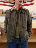 Men’s Retro Workwear Patchwork Canvas Cotton Jacket
