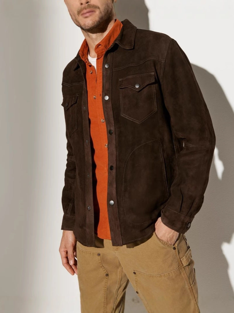 Men's Retro Workwear Suede Jacket
