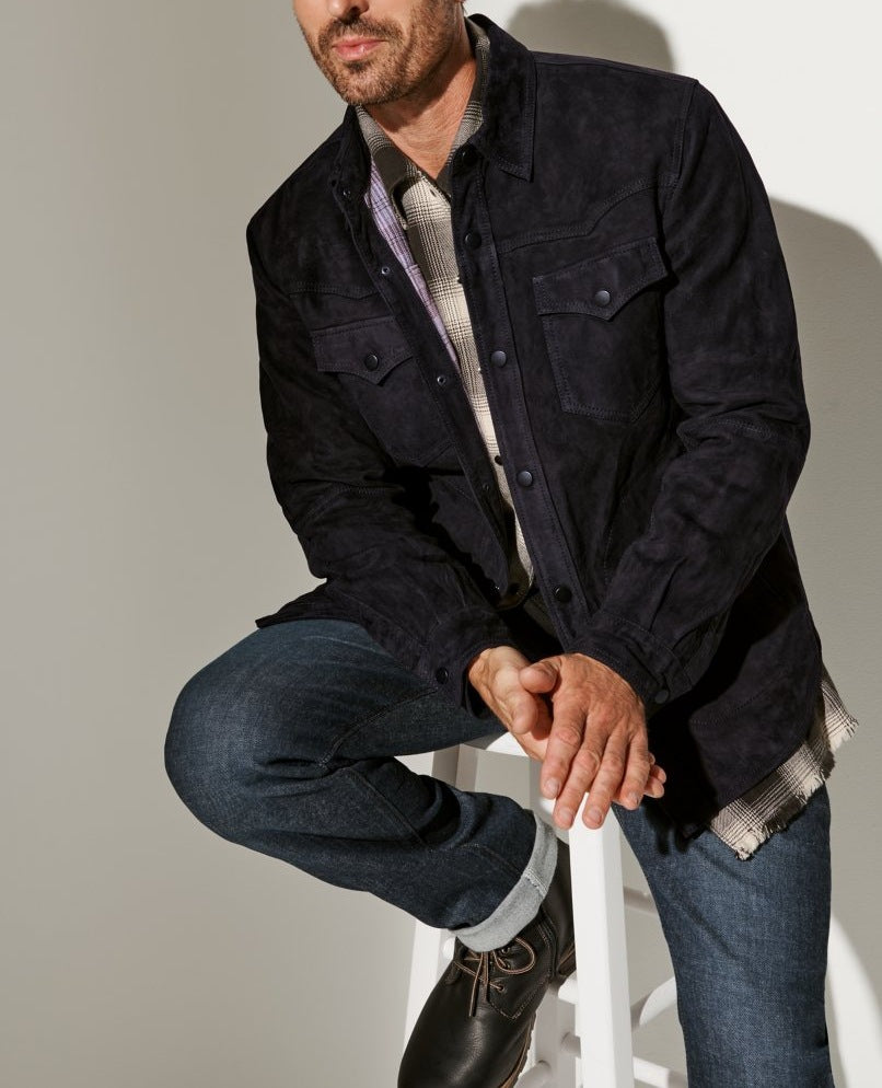Men's Retro Workwear Suede Jacket