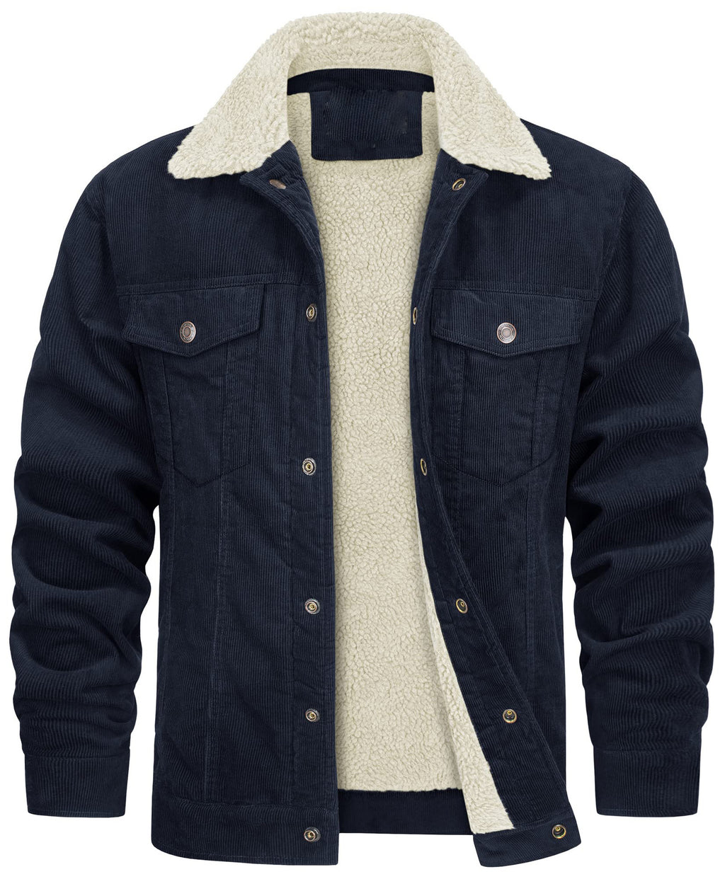 Men's Corduroy Plush Lapel Casual Jacket