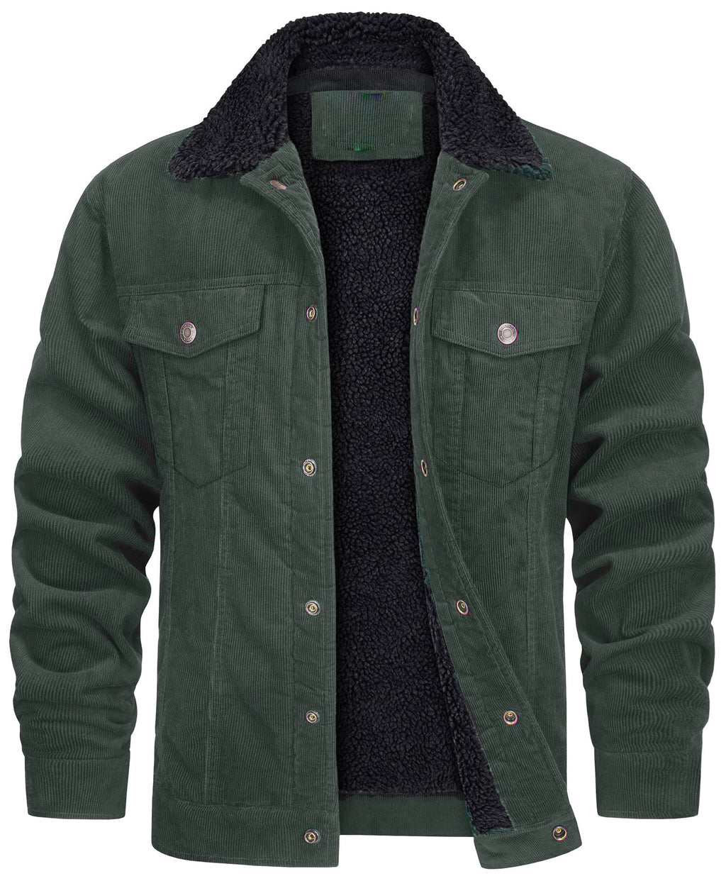 Men's Corduroy Plush Lapel Casual Jacket