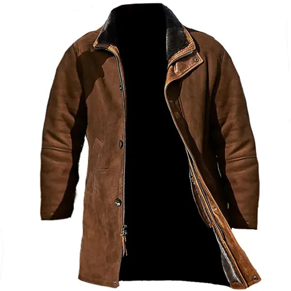 Men's Mid-Length Faux Deerskin Fur Coat