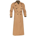 Men's Double-Breasted Long Trench Coat