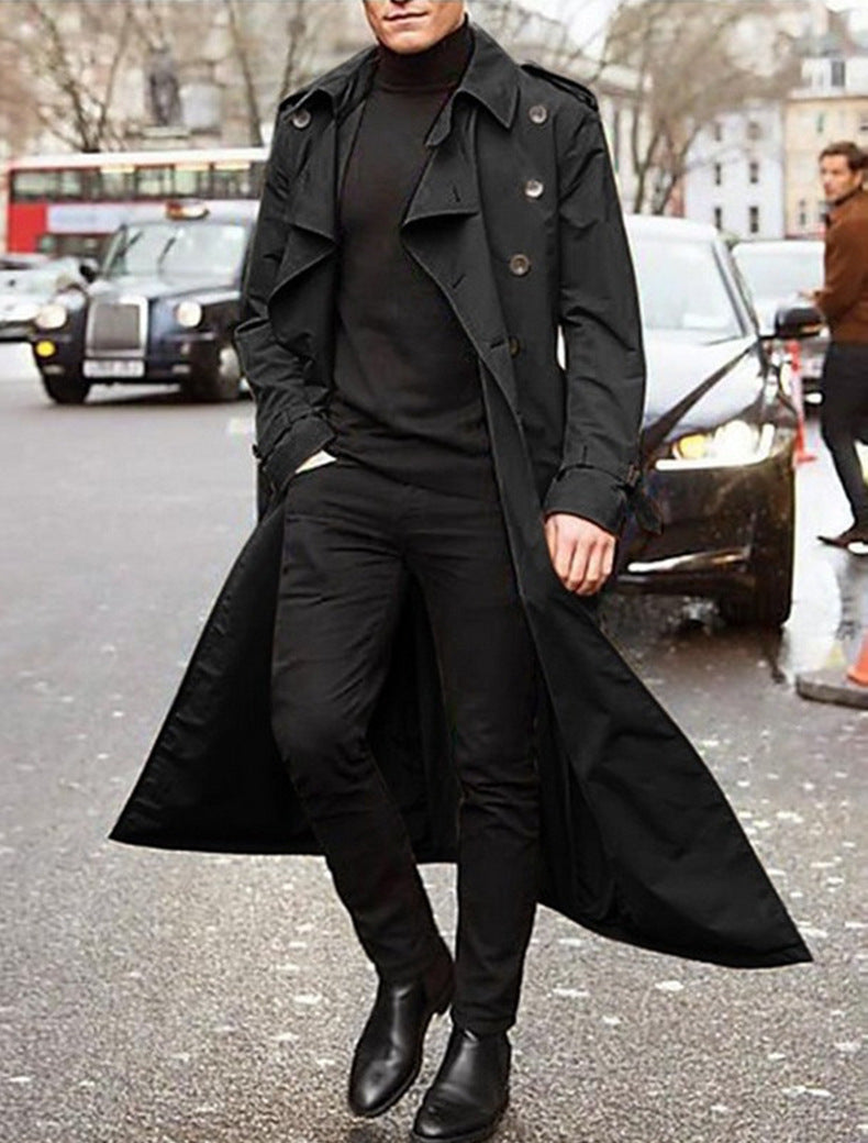 Men's Fashion Long Windbreaker Coat
