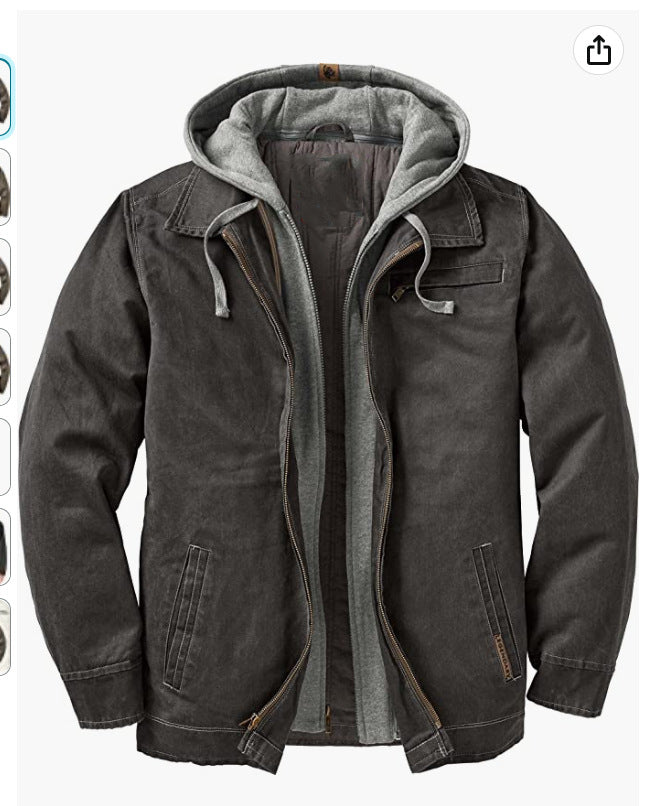 Men’s Hooded Cotton-Padded Warm Jacket