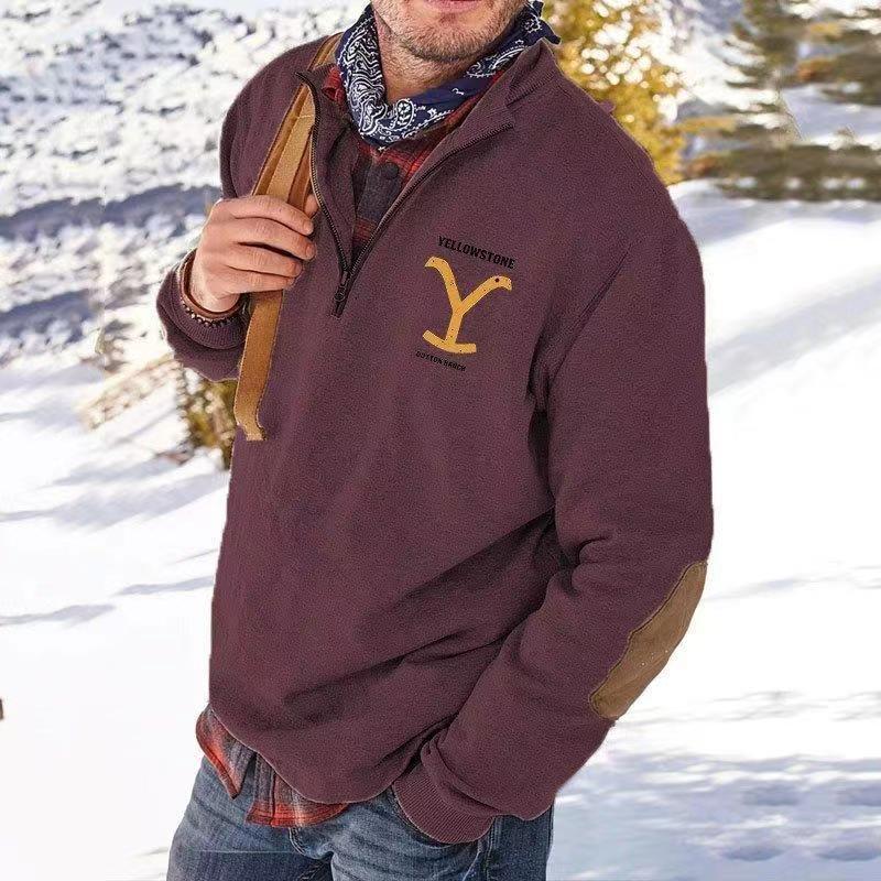 Solid Color Zipper Casual Cotton Hooded Brown Sweater