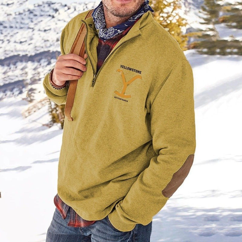 Solid Color Zipper Casual Cotton Hooded Brown Sweater