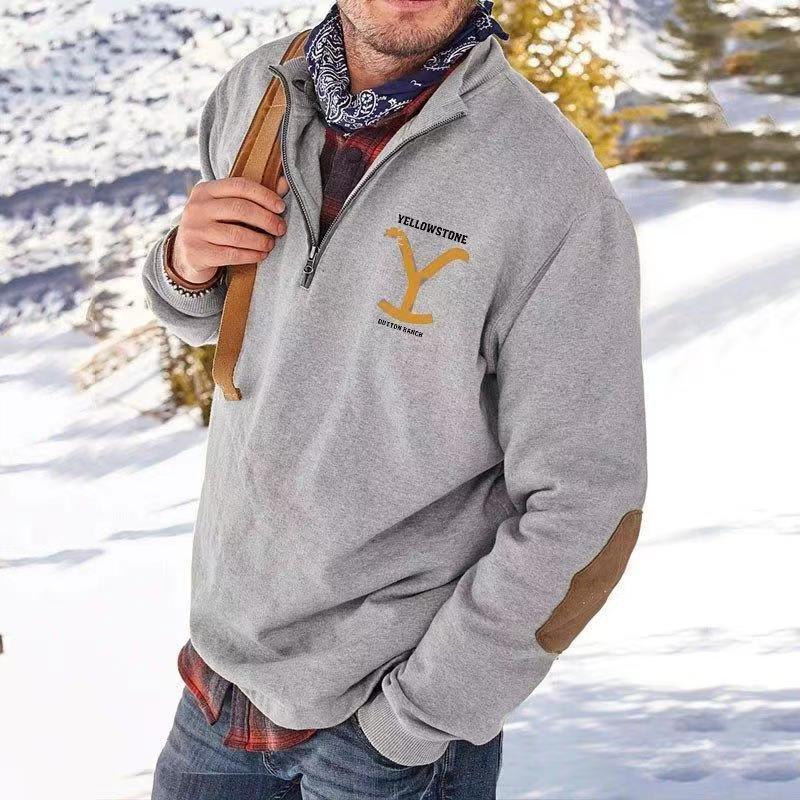 Solid Color Zipper Casual Cotton Hooded Brown Sweater