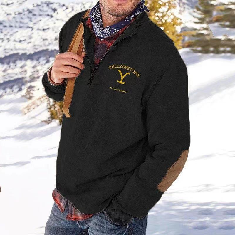 Solid Color Zipper Casual Cotton Hooded Brown Sweater