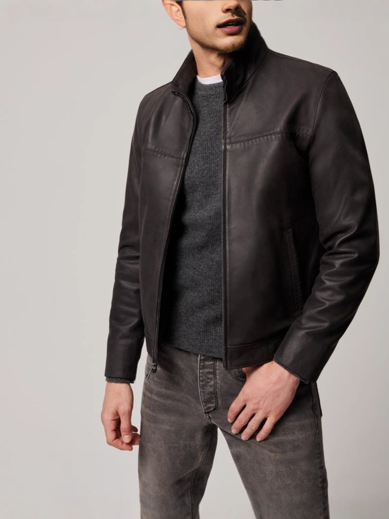 Men's Soft Leather Zipper Jacket