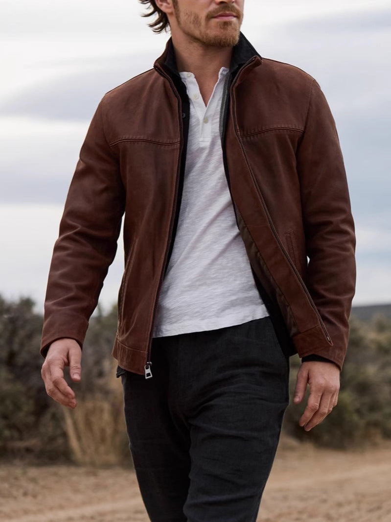 Men's Soft Leather Zipper Jacket
