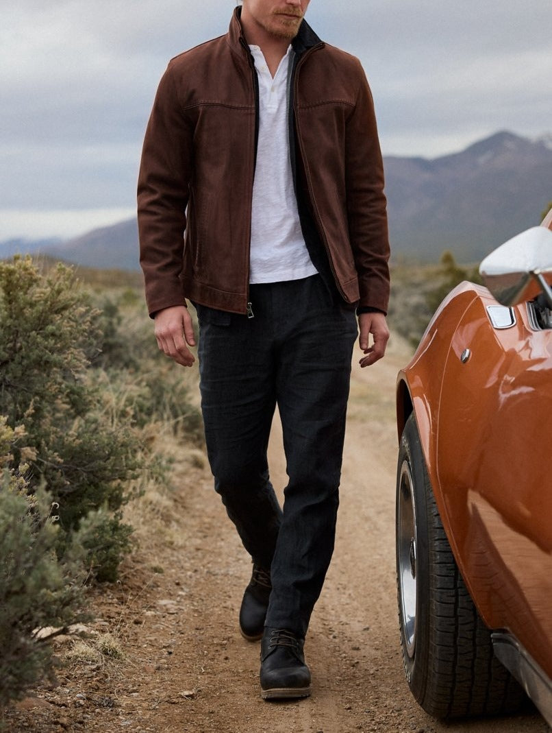 Men's Soft Leather Zipper Jacket