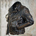 Men’s Biker Style Multi-Pocket Leather Jacket
