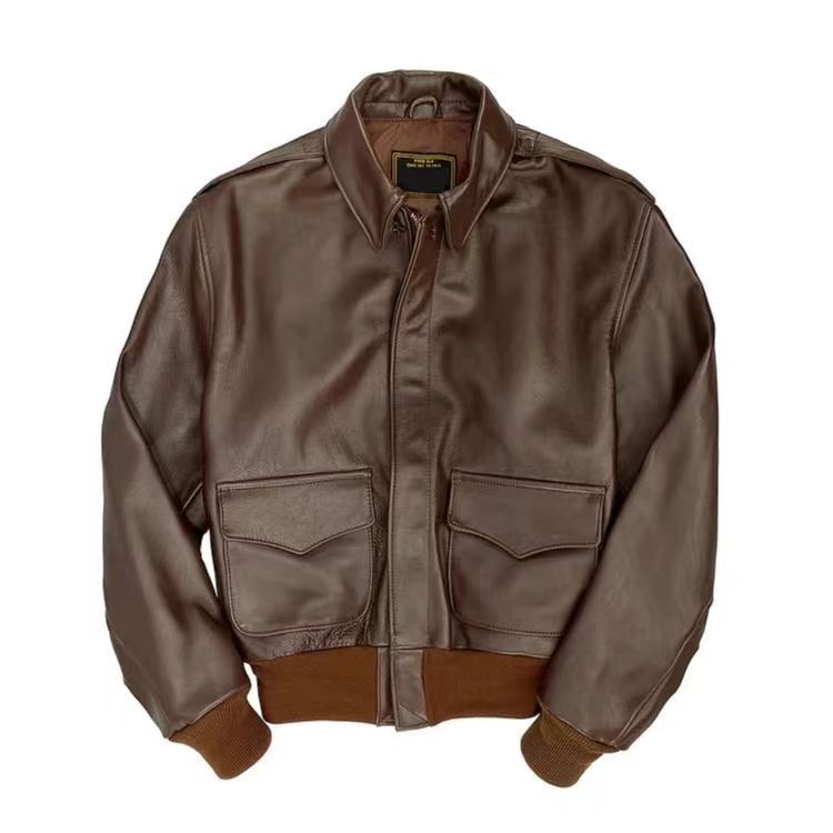 Men’s Solid Color Lapel Leather Casual Jacket