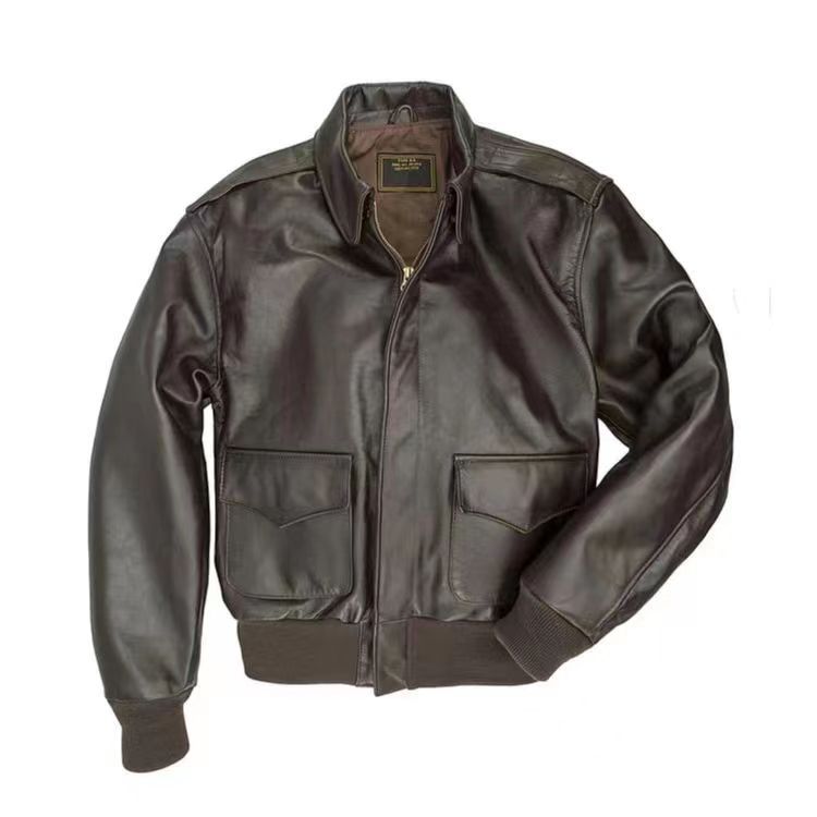Men’s Solid Color Lapel Leather Casual Jacket