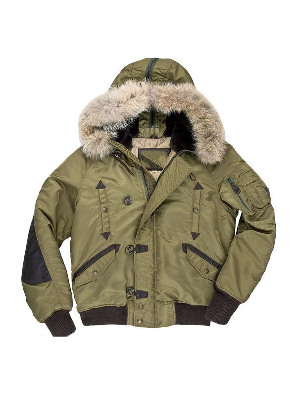 Men’s Thick Padded Hooded Pilot Baseball Jacket