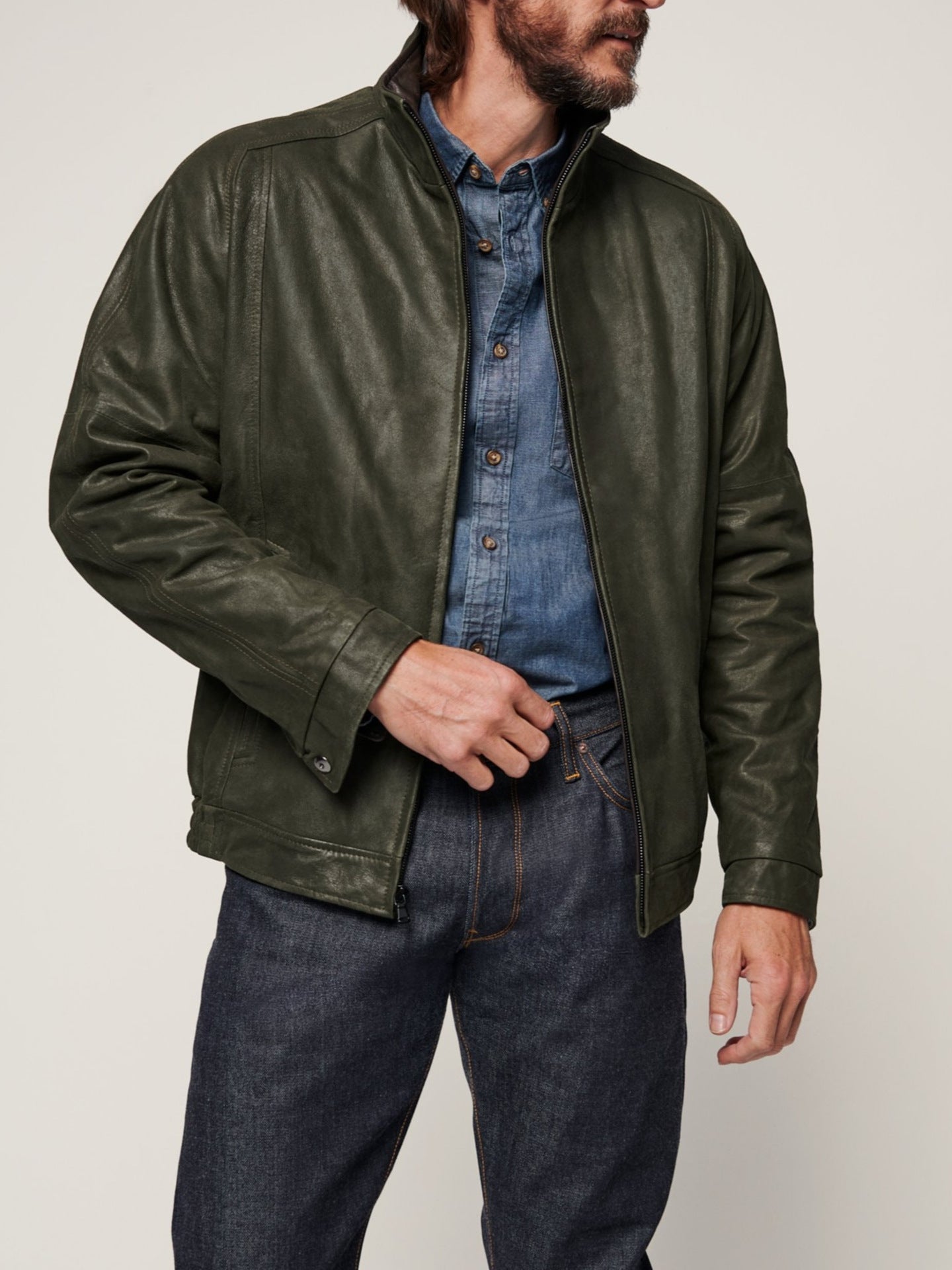 Men’s Vintage Distressed PU Leather Jacket