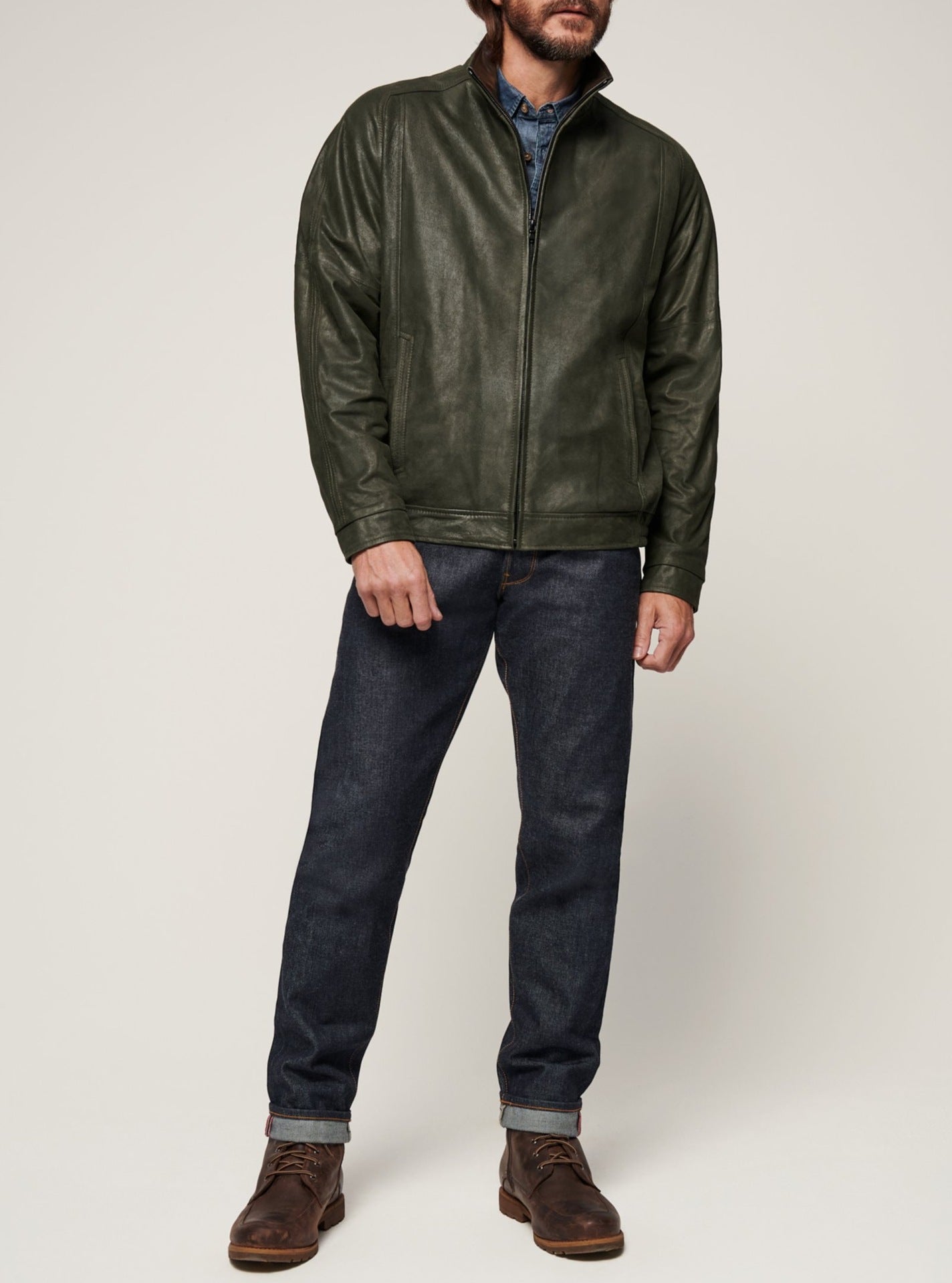 Men’s Vintage Distressed PU Leather Jacket