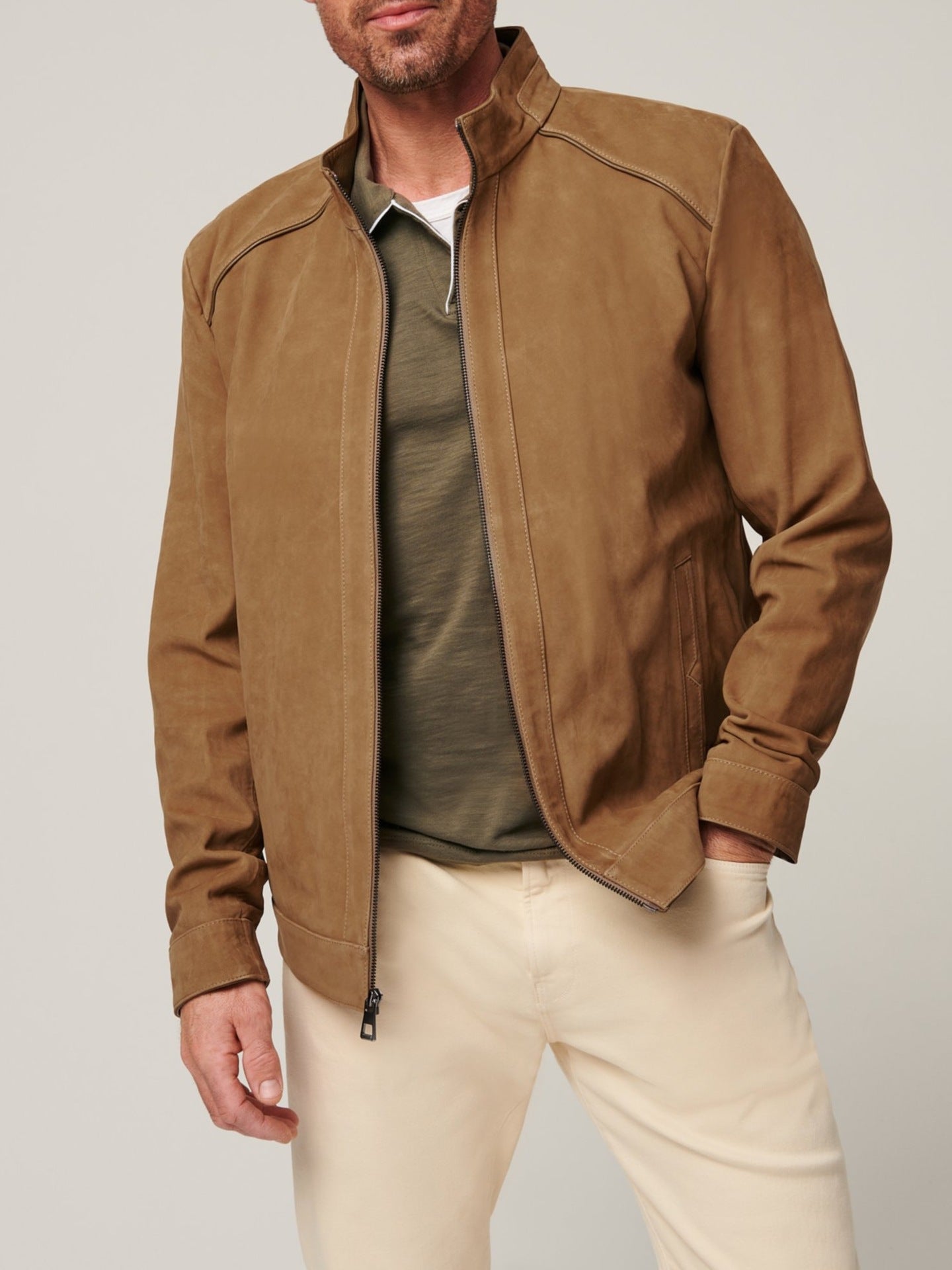 Men’s Retro Outdoor Leather Workwear Jacket
