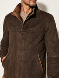 Men’s Double Collar Suede Leather Jacket