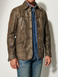 Men’s Retro Imitation Leather Lapel Jacket