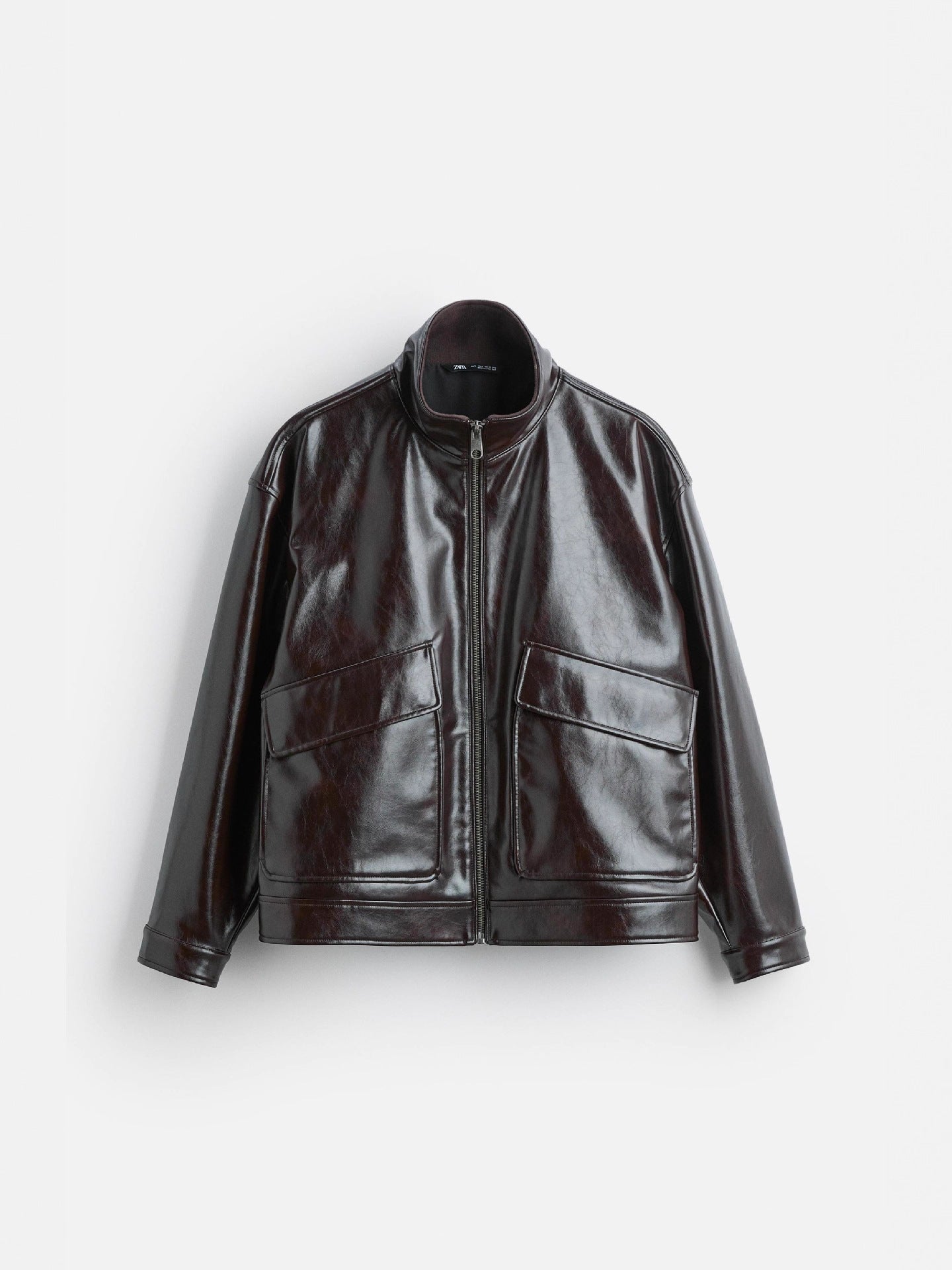 Cross-border independent station short leather lapel motorcycle loose work jacket