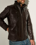 Cross-border men's retro lapel motorcycle leather jacket
