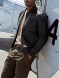 Men’s Baseball Style PU Leather Jacket