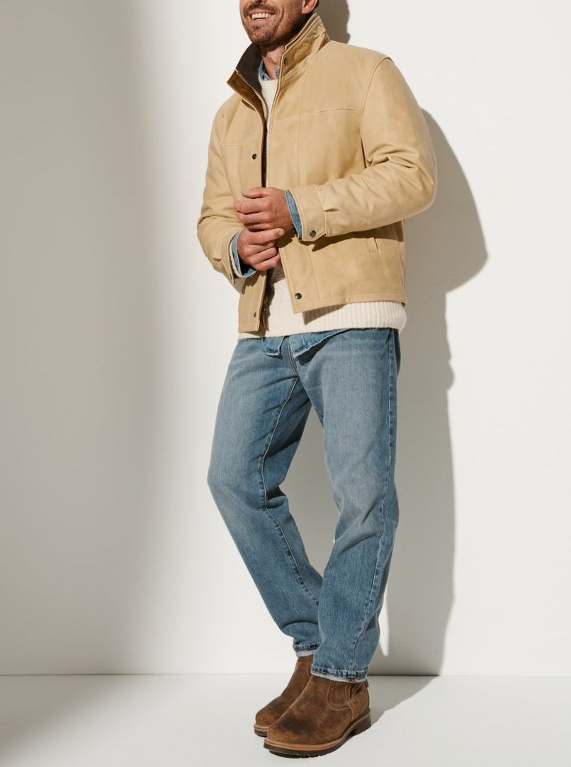 Men’s Double Collar Leather Jacket