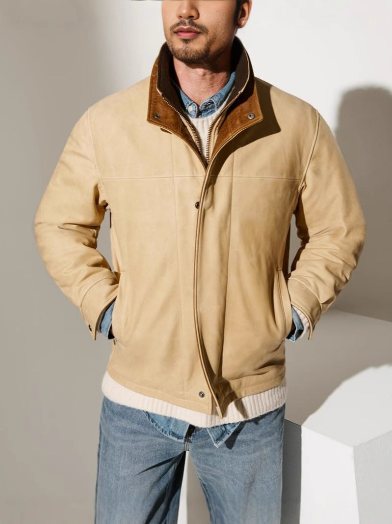 Men’s Double Collar Leather Jacket