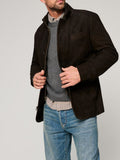 Men’s Zipper Button PU Leather Jacket