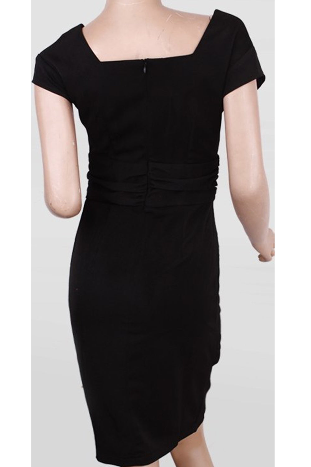 Women Kate Style Belt Designed Wasit Evening Dress Black