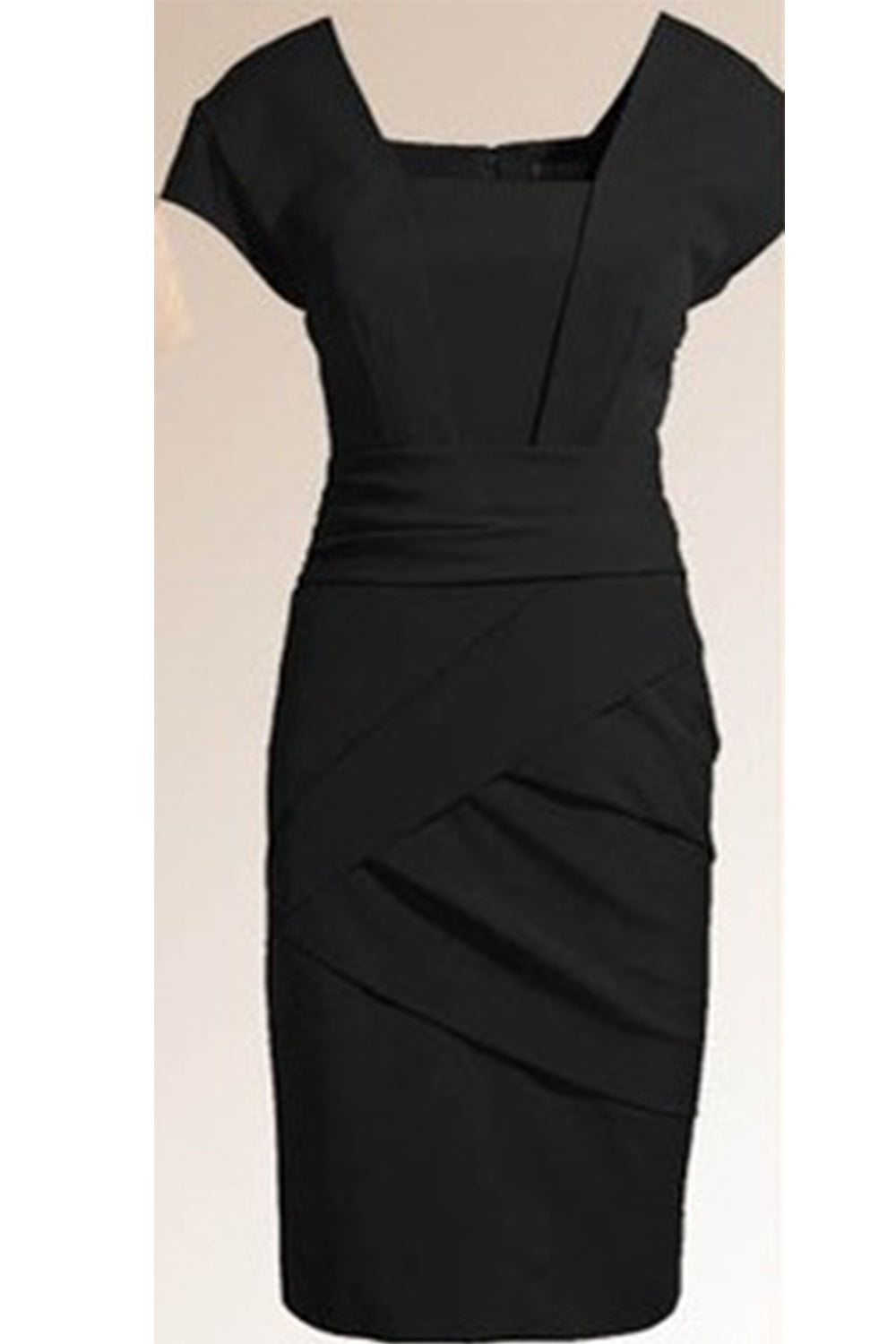Women Kate Style Belt Designed Wasit Evening Dress Black