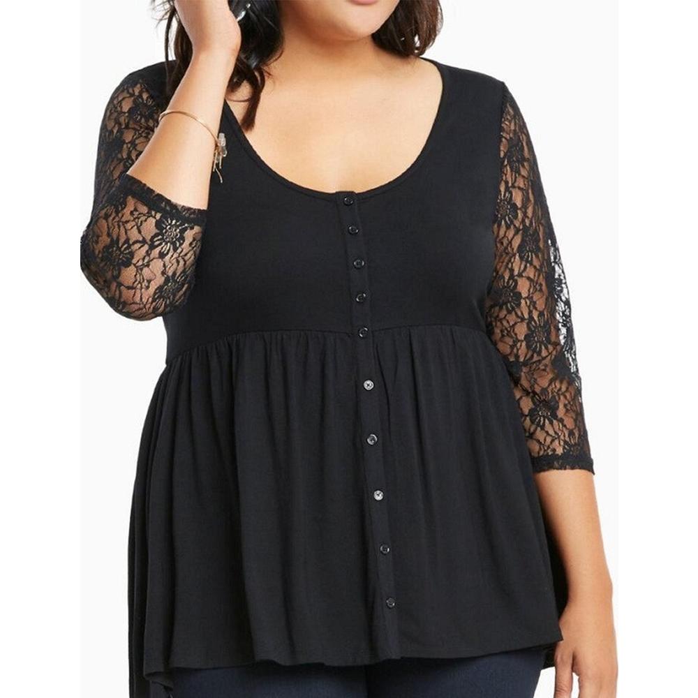 Women Lace Sleeves Plus size Blouse
