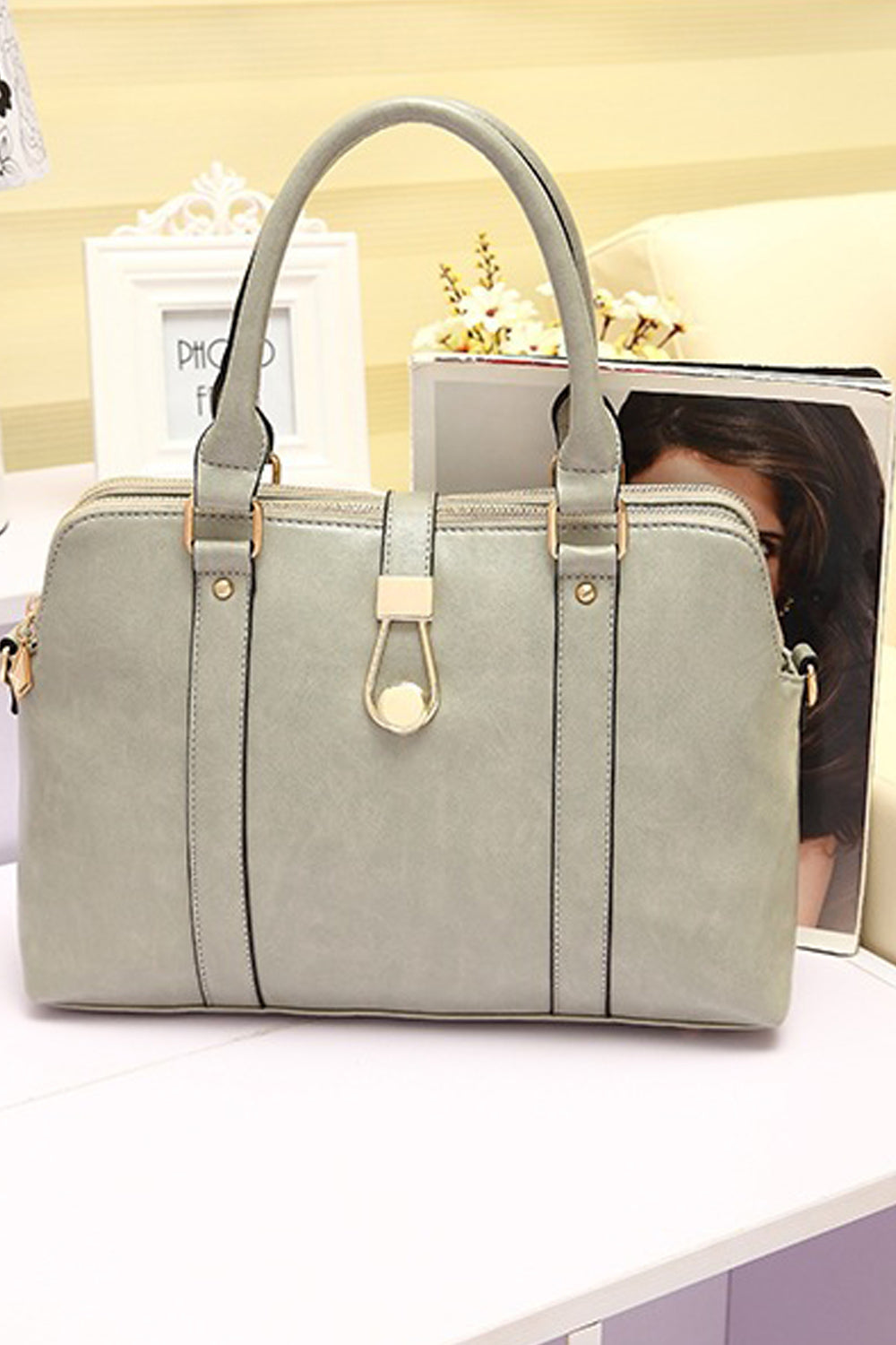 Every Season Stylish Casual Grey Handbag Shoulder Bag
